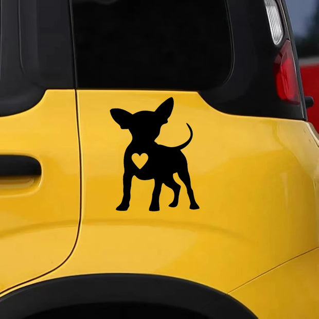 Chihuahua Die-Cut Vinyl Decal Car Sticker Waterproof Auto Decors on Car Body Bumper Rear Window Laptop Choose Size #S60608