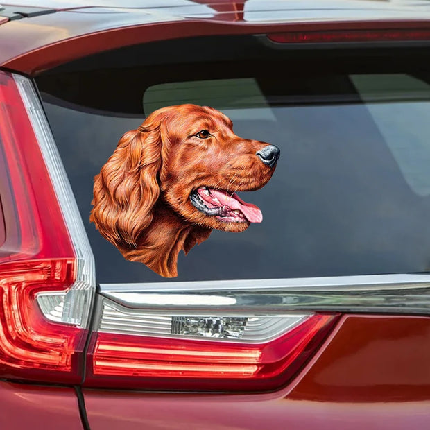 Irish Setter Dog Self-adhesive Decal Car Sticker Waterproof Auto Decors on Bumper Rear Window Laptop Choose Size #S60482