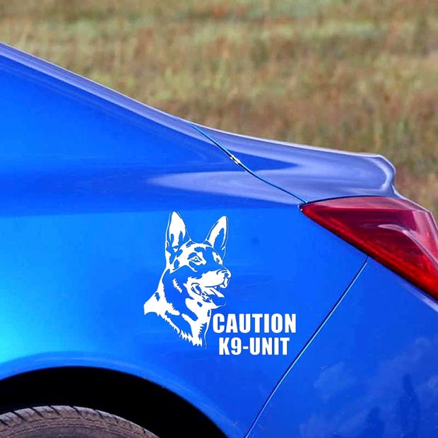 CS-10072# caution K9 unit funny vinyl car sticker waterproof car decal stickers on car truck bumper rear window choose size