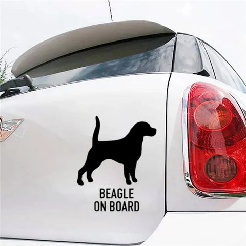 CK20426# Various Sizes Die-cut Vinyl Decal Beagle on Board Car Sticker Waterproof Auto Decors on Bumper Rear Window