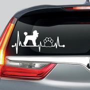 Poodle Paw Heartbeat Lifeline Dog Die-Cut Vinyl Decal Car Sticker Waterproof Auto Decors on Car Body Bumper Rear Window #S60388