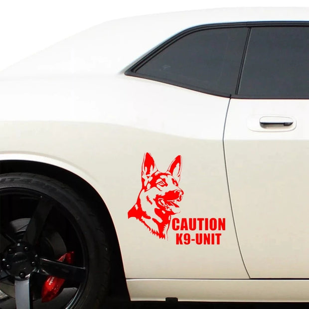 CS-10072# caution K9 unit funny vinyl car sticker waterproof car decal stickers on car truck bumper rear window choose size