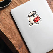 S40813# Various Sizes Funny Self-Adhesive Decal Sad Hungry Pug Car Sticker Waterproof Auto Decors on Bumper Rear Window