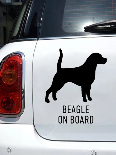 CK20426# Various Sizes Die-cut Vinyl Decal Beagle on Board Car Sticker Waterproof Auto Decors on Bumper Rear Window