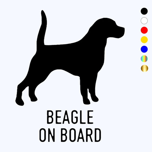 CK20426# Various Sizes Die-cut Vinyl Decal Beagle on Board Car Sticker Waterproof Auto Decors on Bumper Rear Window