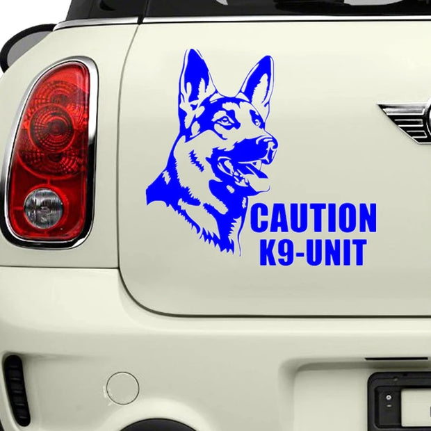 CS-10072# caution K9 unit funny vinyl car sticker waterproof car decal stickers on car truck bumper rear window choose size