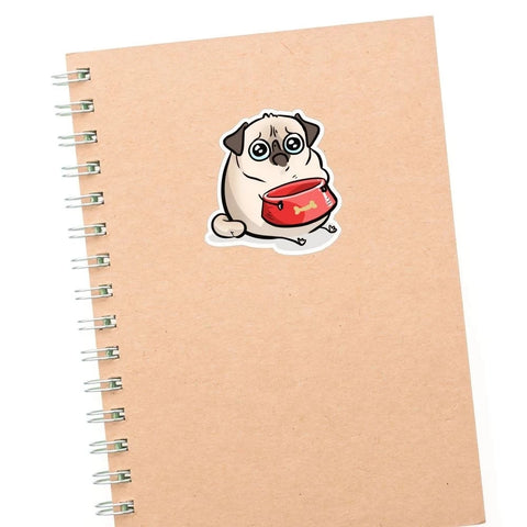 S40813# Various Sizes Funny Self-Adhesive Decal Sad Hungry Pug Car Sticker Waterproof Auto Decors on Bumper Rear Window