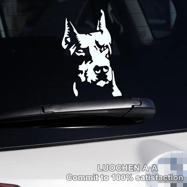 Car Stickers Dog Hound Doberman Pinscher Funny Lovely Reflective Decoration Windshield Window Trunk Bumper Motorcycles D2