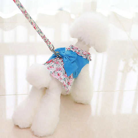 Pet Dress Shirt Floral & Bow with Matching Leash Dress Skirt 14:173#Blue;5:361386 $ Beautiful collection under $10 IPPA Phones