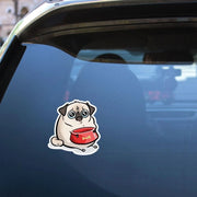 S40813# Various Sizes Funny Self-Adhesive Decal Sad Hungry Pug Car Sticker Waterproof Auto Decors on Bumper Rear Window