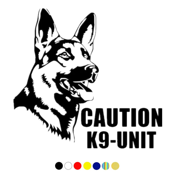 CS-10072# caution K9 unit funny vinyl car sticker waterproof car decal stickers on car truck bumper rear window choose size