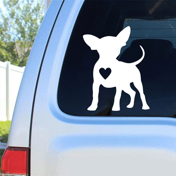 Chihuahua Die-Cut Vinyl Decal Car Sticker Waterproof Auto Decors on Car Body Bumper Rear Window Laptop Choose Size #S60608