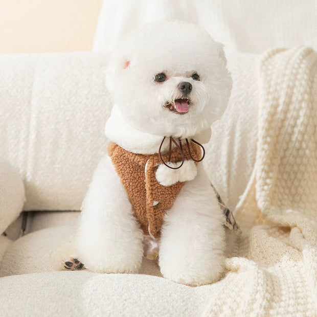 Free Scarf Puppy Dog Cotton-Padded Dress Pet Teddy Bichon Pomeranian Small Dog Cat Autumn and Winter Clothes Winter 1627207:441796378#122216750:478833648 $ Premium brands IPPA Phones