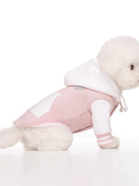 Sniff Pet Dog Cat Autumn and Winter Color Stitching Hoodie Teddy/French Bulldog Bichon Small and Medium-Sized Dogs Clothes