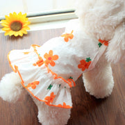 Dog Princess Dress Ins Flower Sun Protection Clothing Teddy/Pomeranian Cat Summer Thin Pet Clothes Small Size Dogs Summer Clothing