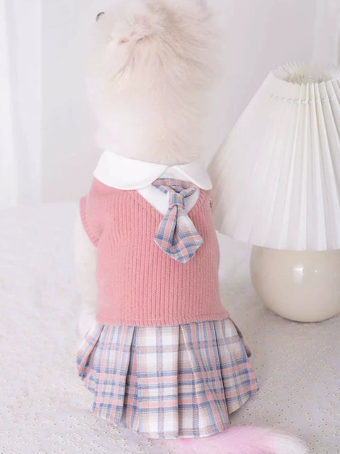 Puppy Clothes Autumn JK Princess Dress Bichon VIP Small Size Dogs Pomeranian Cat Skirt Autumn and Winter Pet Puppy