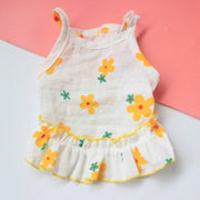 Pet Clothes Spring and Summer Thin Flower Skirt Korean Princess Dress Bichon Teddy Dog Cat Sling Summer Dress