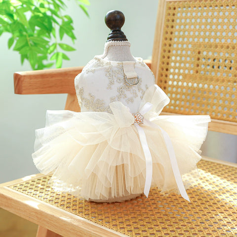 Dog Clothes Summer White Princess Dress Wedding Dress Wedding Dress Cat Bichon Puppy Female Dog Dress