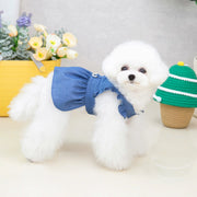 Teddy Embroidered Denim Pet Summer Clothes Dog Clothes