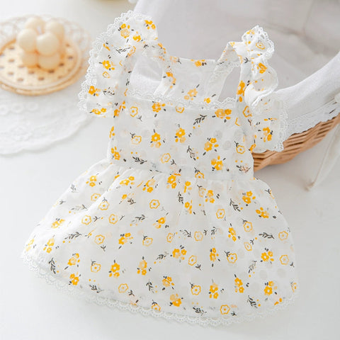 Flying Sleeve Floral Princess Dress Dog Clothes Summer Thin Teddy Bichon Yorkshire Pet Summer 1627207:28320#122216750:2644243138 $ Beautiful collection under $10 IPPA Phones