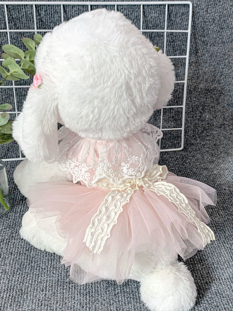 Dog Clothes Bichon Teddy/Pomeranian Pet Wedding Dress Summer Breathable Cute Cat Princess Summer Skirt