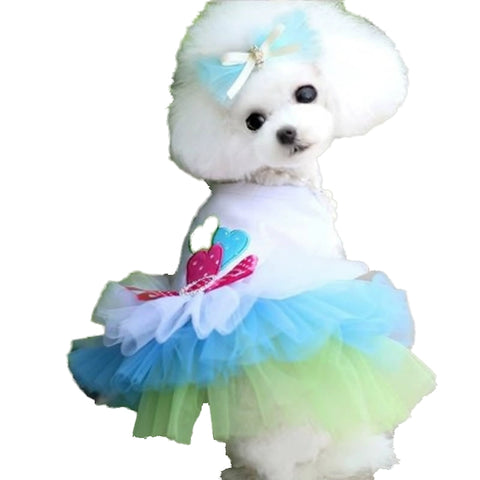 Dog Clothes Autumn Teddy Bichon Pomeranian Small Dog Pet Princess Dress Spring and Autumn Clothing Thin Trendy