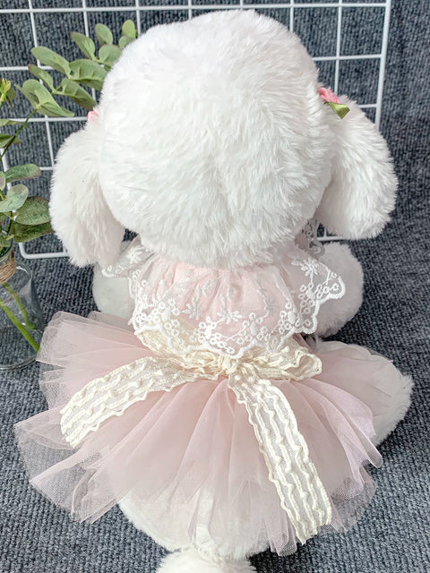 Dog Clothes Bichon Teddy/Pomeranian Pet Wedding Dress Summer Breathable Cute Cat Princess Summer Skirt