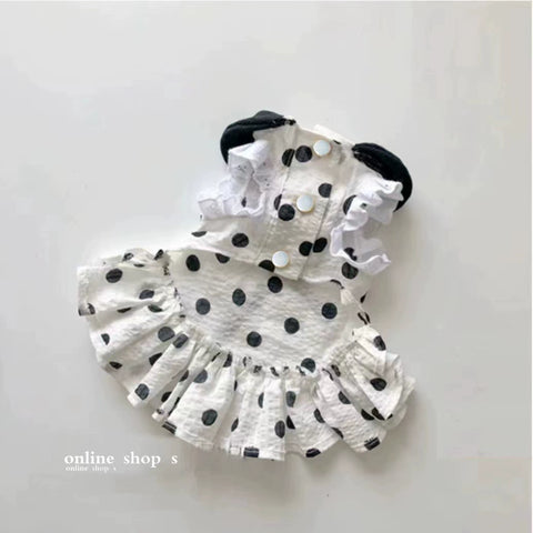 Princess Dress Summer Bichon Pomeranian Cute Polka Dot Skirt Puppy Teddy Cat Pet Clothes Small Size Dogs Clothes