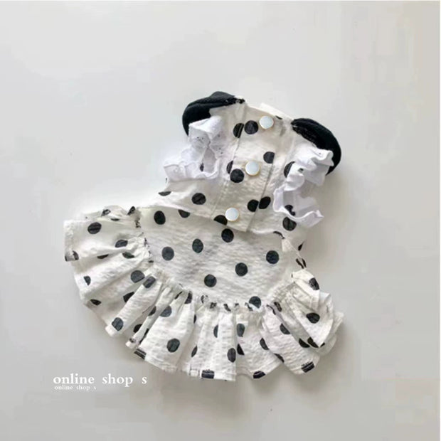 Princess Dress Summer Bichon Pomeranian Cute Polka Dot Skirt Puppy Teddy Cat Pet Clothes Small Size Dogs Clothes