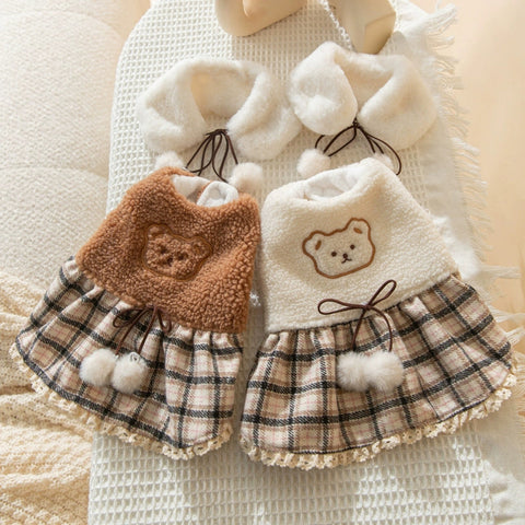 Free Scarf Puppy Dog Cotton-Padded Dress Pet Teddy Bichon Pomeranian Small Dog Cat Autumn and Winter Clothes Winter 1627207:441796378#122216750:478833648 $ Premium brands IPPA Phones