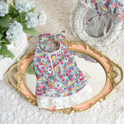 Taotao Petal Internet Celebrity Sling Floral Dress Pet Clothes Spring and Summer Teddy/Pomeranian Pony Dog Princess Style