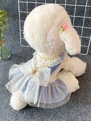 Dog New Year Clothes Classic Style Traction Cute Princess Pet Cat New Year Dress Teddy Fall and Winter Heattech Dress