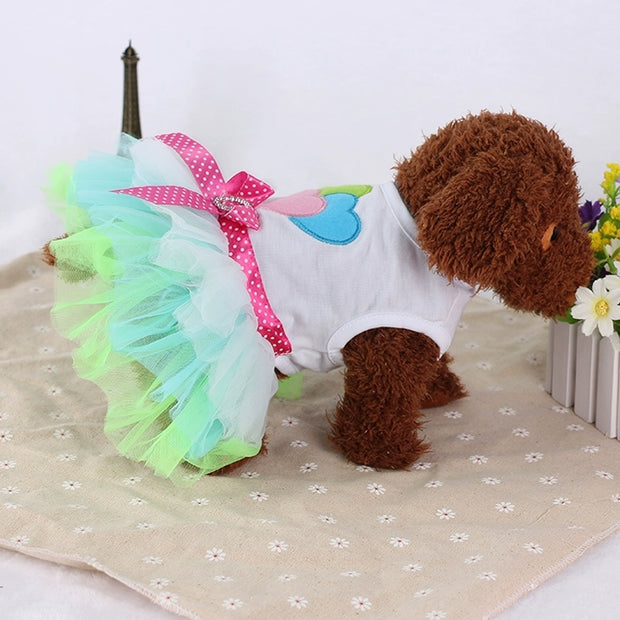Dog Clothes Autumn Teddy Bichon Pomeranian Small Dog Pet Princess Dress Spring and Autumn Clothing Thin Trendy