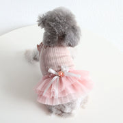 Summer Jacquard Yarn Skirt Pet Dog Clothes Cat Skirt Two Feet Apparel Dress Sweet Tulle Skirt Small Size Dogs