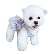 Summer Buckle Floral Skirt Teddy Pet Puppy Cat Pomeranian Schnauzer Bichon Clothes Spring & Fall Small Size Dogs