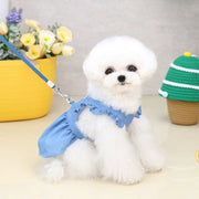 Teddy Embroidered Denim Pet Summer Clothes Dog Clothes