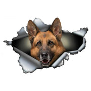 3D Self-adhesive Vinyl Decal German Shepherd Dog Car Sticker Waterproof Auto Decors on Bumper Rear Window Laptop