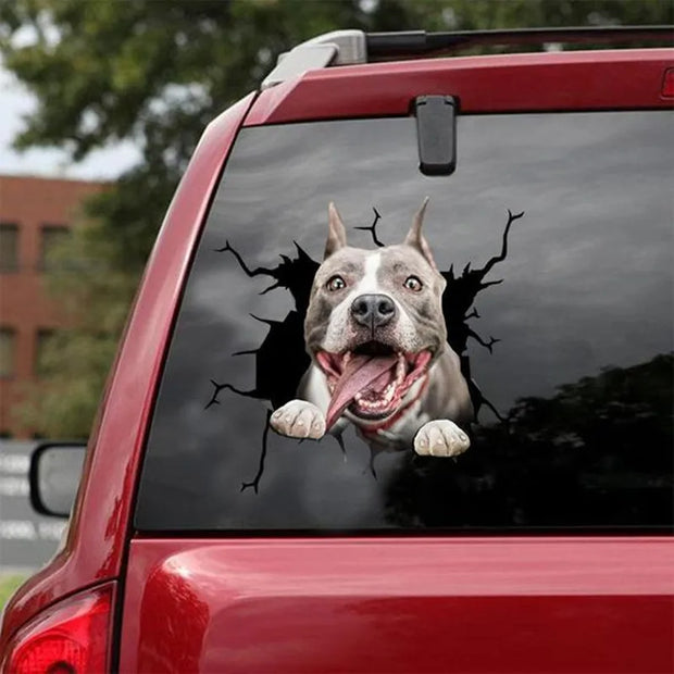 Funny Dog STICKER CAR Crack Vinyl Car Stickers Decals  Car-window Decorative Goods Pvc Car STICKER BRAND Motorcycle Accessories