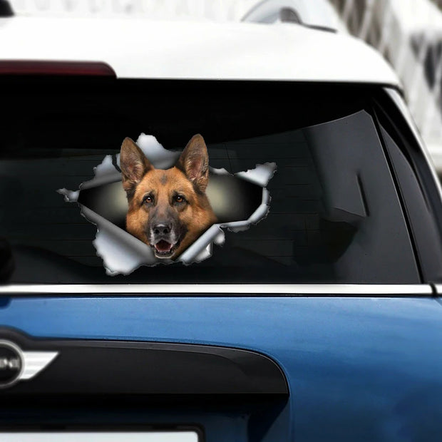 3D Self-adhesive Vinyl Decal German Shepherd Dog Car Sticker Waterproof Auto Decors on Bumper Rear Window Laptop