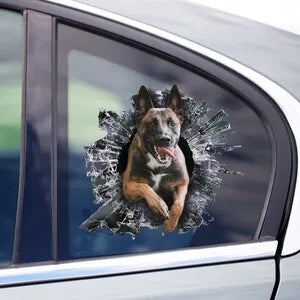 Malinois dog window decal, belgian malinois car sticker, pet car decal