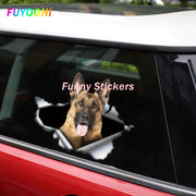 FUYOOHI Play Stickers Self-adhesive 3D Decal Pet Dog German Shepherd Car Sticker  Auto Decors on Bumper Rear Window Trolly Case