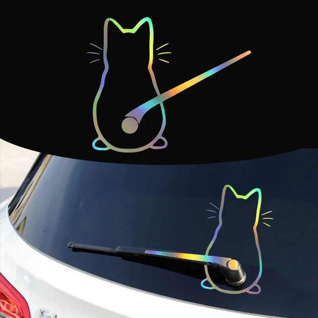 Car Stickers Art Design Fun Cat Window Rear Glass Car Decoration Car Styling Stickers and Decals