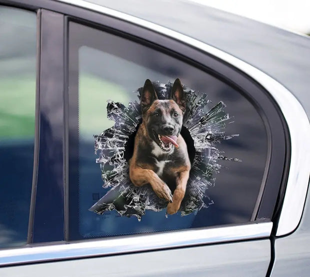 Malinois dog window decal, belgian malinois car sticker, pet car decal