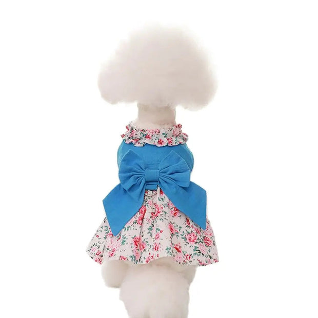 Pet Dress Shirt Floral & Bow with Matching Leash Dress Skirt 14:173#Blue;5:361386 $ Beautiful collection under $10 IPPA Phones