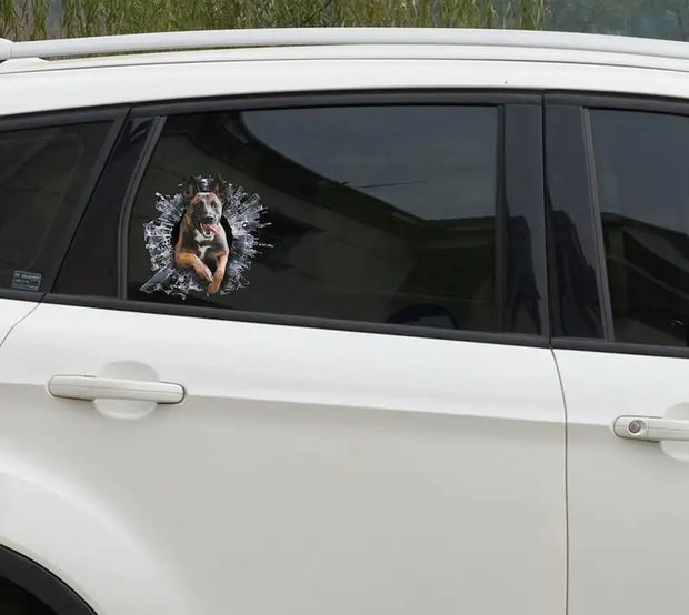 Malinois dog window decal, belgian malinois car sticker, pet car decal