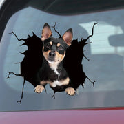 Car Sticker Auto Rear Window Puppy Broken Window Stickers Electrostatic 3D Simulation French Bulldog Car Stickers Vinyl Decals