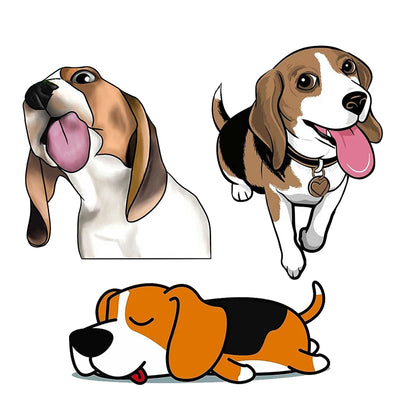 V1665# Car Stickers Sleepy Lazy Beagle Puppy Dog Cartoon Vinyl Decals Car Motorcycle Bumper Body Rear Window Decorative Decals