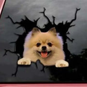 Auto Rear Window Stickers Puppy Broken Window Stickers Electrostatic 3D Simulation French Bulldog Car Stickers