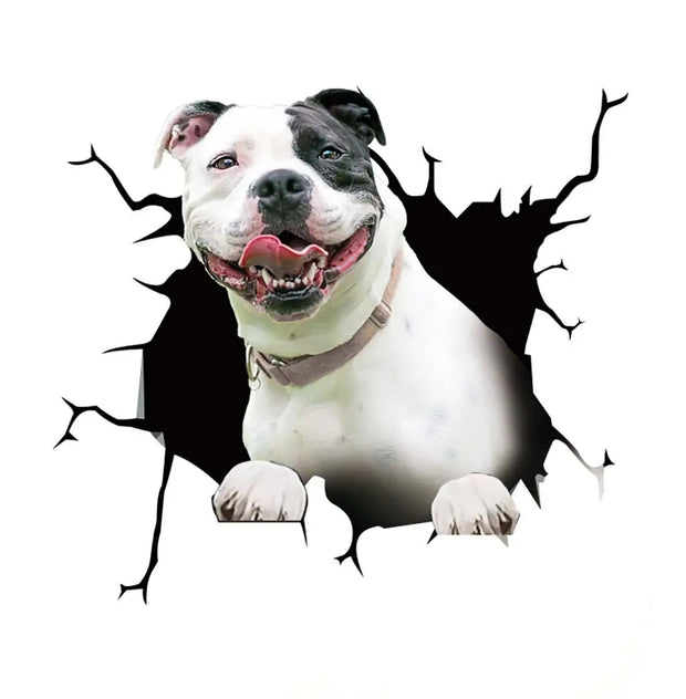 Auto Rear Window Puppy Broken Window Stickers Electrostatic 3D Simulation French Bulldog Car Stickers Vinyl Decals