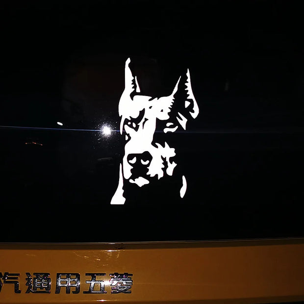 Car Stickers Dog Hound Doberman Pinscher Funny Lovely Reflective Decoration Windshield Window Trunk Bumper Motorcycles D2